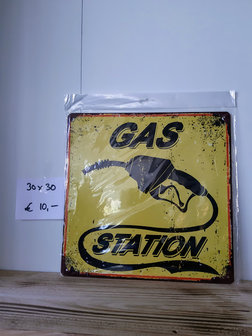 Metalen Tekstplaat | Gas Station