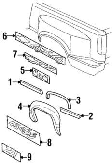 15546463 | Wheel Opening Molding-Black