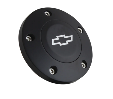 HB5-Chevy | BLACK BILLET CHEVY BOWTIE HORN BUTTON - 5 HOLE