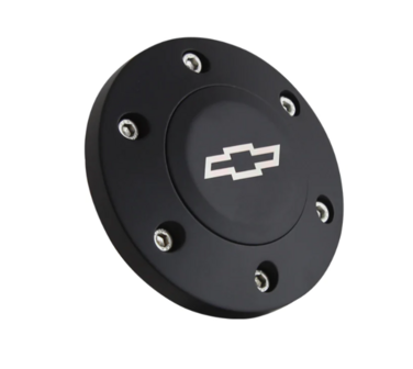 HB6-Chevy | BLACK BILLET CHEVY BOWTIE HORN BUTTON - 6 HOLE